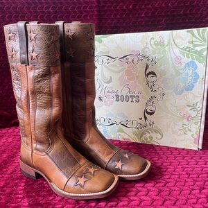 Macie Bean Brown Leather Star Boots